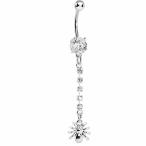 Body Candy Clear Spider Dangle Belly Ring