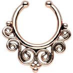 Body Candy Rose Tempest of Swirls Non Pierced Clip On Septum Ring