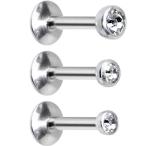 Body Candy Clear Helix Cartilage Barbell 3 Pack 16 Gauge 1/4"