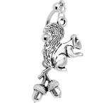 Body Candy Handcrafted Steel Squirrel Nuts Reversible Dangle Double Mo
