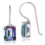 8.04ct. Mystic Fire Topaz White Gold Plated 925 Sterling Silver Hook E