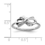 925 Sterling Silver Diamond Bow Band Ring Size 7.00 Fine Jewelry Gifts