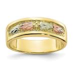 10k Tri Color Black Hills Gold Band Ring Size 7.00 Flowers/leaf Fine J