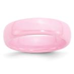 ICE CARATS Ceramic Pink 6mm Wedding Ring Band Size 9.00 Classic Domed
