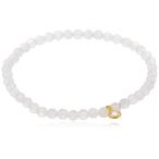 Satya Jewelry Rose Quartz Gold Plated Stretch Bracelet