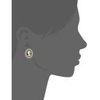 1928 Jewelry Women's Silver-Tone Black Cameo Oval Filigree Clip Button