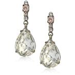 Sorrelli Womens Snow Bunny Elegant Teardrop Drop Earrings, Clear/Pink,