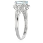 10k White Gold Aquamarine and Diamond Oval Halo Engagement Ring (1/5ct