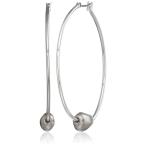 Robert Lee Morris Center Point Women's Silver Bead Hoop Earrings, One