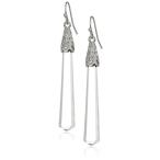 1928 Jewelry Silver-Tone Clear Linear Drop Earrings