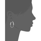 Anne Klein Silver Tone Texture Clip Top Hoop Earrings