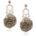 Badgley Mischka Womens Tulle Crystal Drop Earrings, Rose Gold Tone, On