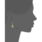 1928 Jewelry Gold-Tone Green Cabochon Oval Drop Earrings