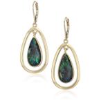 Anne Klein Women's Gold Tone Green Stone Drop Earrings, Size: 0