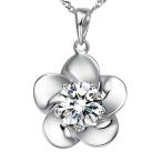 Pearl of Dream Blossoming Ecstacy Sterling Silver Flower Pendant Neckl