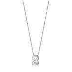 Alex Woo "Little Numbers" Sterling Silver Number 2 Pendant Necklace, 1