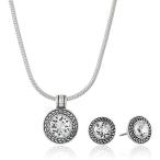 Napier Silver-Tone and Crystal Swarovski Necklace and Earrings