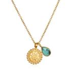 Satya Jewelry Womens Mandala Turquoise Birthstone Pendant Necklace 16-