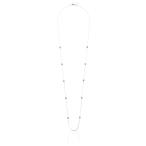 Anne Klein Silver Tone and Crystal 42" Fireball Illusion Strand Neckla