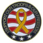 US Flag Store I Support Our Troops and Our Freedom Round Lapel Pin