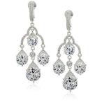 Women's Silver Tone Chandelier Clip Drop Earrings, Silver Tone