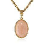 1928 Jewelry "Semi-Precious Collection" 14k Gold Dipped Rose Quartz Pi