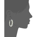 Anne Klein Women's Pearl Hoop Earrings, White, WHITE