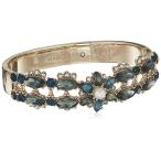 Marchesa Women's Gold/Blue Multi Bangle Bracelet, One Size