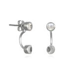 Satya Jewelry Moonstone Sterling Silver Moon Phase Jacket Earrings