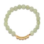 Satya Jewelry Petal New Jade Stretch Bracelet, Green, One Size