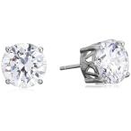 Charles Winston Sterling Silver and Cubic Zirconia Stud Earrings (6 ct