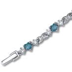 London Blue Topaz Bracelet Sterling Silver Heart Shape 4.50 Carats