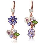 Betsey Johnson Spring Fling Faceted Bead Flower Mismatch Drop Earrings