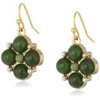 1928 Jewelry Gold-Tone Semi-Precious Green Drop Earrings