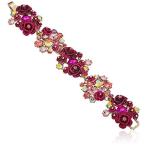 Betsey Johnson Roses Gold and Pink Floral Cluster Bracelet