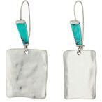 Robert Lee Morris "Mosaic" Sculptural Square Long Drop Earrings