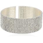 Anne Klein Classics Silver Ton Crystal Cuff Bracelet, One Size