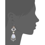 Lucky Brand Women's Blue Lace Agate And Birds Drop Earrings, Two Tone,