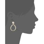 Anne Klein Gold Tone Pave Drop Hoop Clip-on Earrings