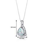 Created Opal Pendant Necklace Sterling Silver Pear Shape 1.50 Carats