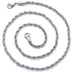 Peora 36 inch 5mm Diamond Cut Stainless Steel Rope Chain Necklace Avai