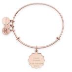 Alex and Ani Heart Chakra Charm Bangle Bracelet - Shiny Rose Gold Fini