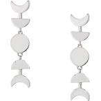 Alex and Ani Women's Sterling Silver Lunar Phase Earrings Sterling Sil