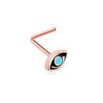 Rose Gold Evil Eye WildKlass L-Shape Nose Ring