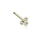 Golden Trinity Gem WildKlass Nose Stud Ring