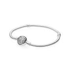 PANDORA Sparkling Heart Bracelet, Clear CZ 590743CZ-20, 7.9 in