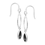 Silpada 'Dark Halo' Natural Black Agate Drop Earrings in Sterling Silv