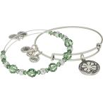 Alex and Ani Women's Four Leaf Clover Bracelet Set of 2 Green One Size