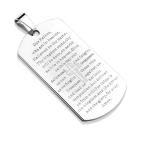 Artisan Owl The Lord's Prayer Stainless Steel Dog Tag Necklace on 21.5