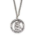 Saint Christopher And Go Your Way in Safety Necklace 18" Chain Gift Bo